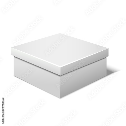 Realistic Template Blank White Box. Vector