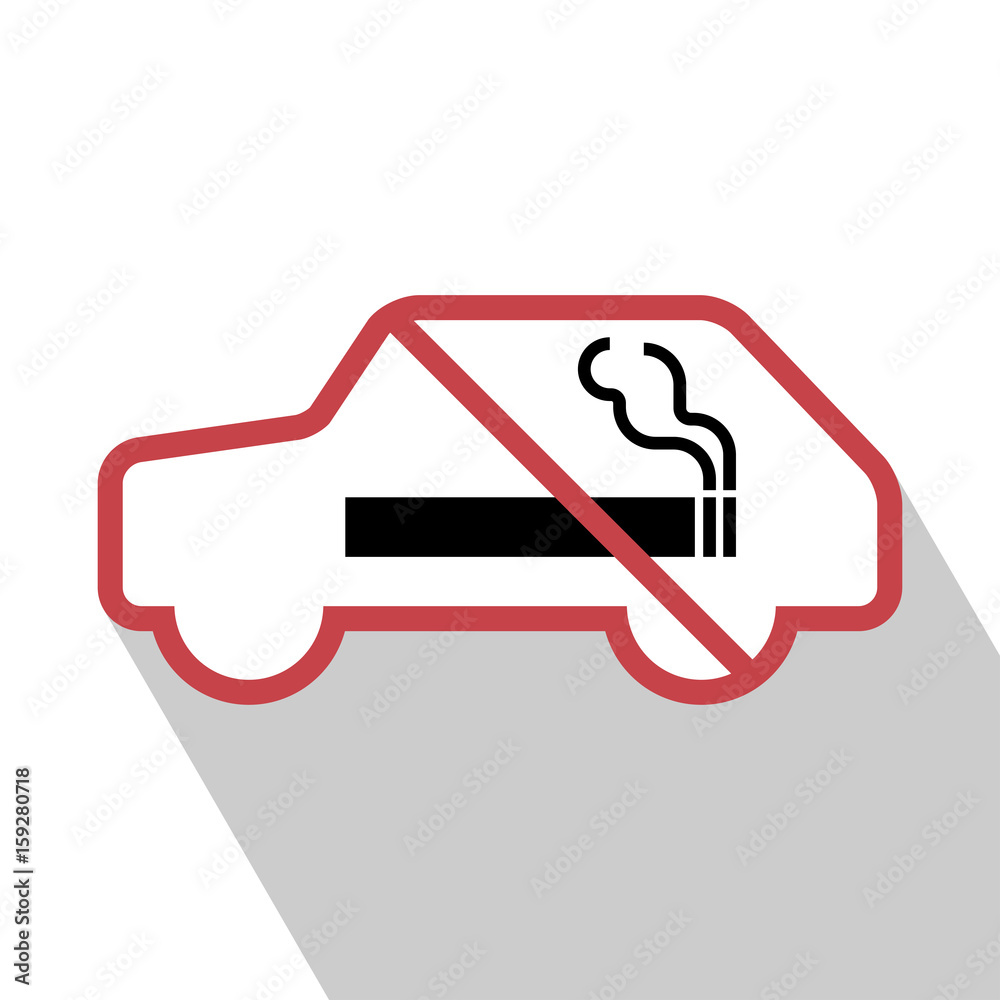 No smoking sign in the car. vector illustration. All in a single layer. No smoking Sign Elements for design. No smoking Sign with Long Shadow. No smoking sign in the car. vector illustration. All in a single layer. No smoking Sign Elements for design. No smoking Sign with Long Shadow.
