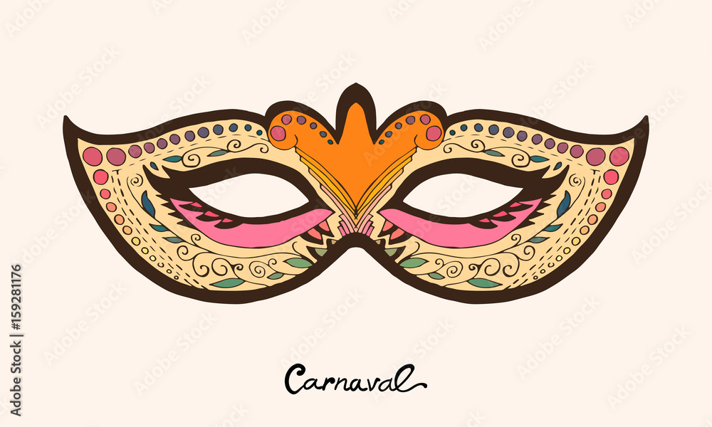 Masquerade colorful masks isolated on white Masquerade colorful masks isolated on white
