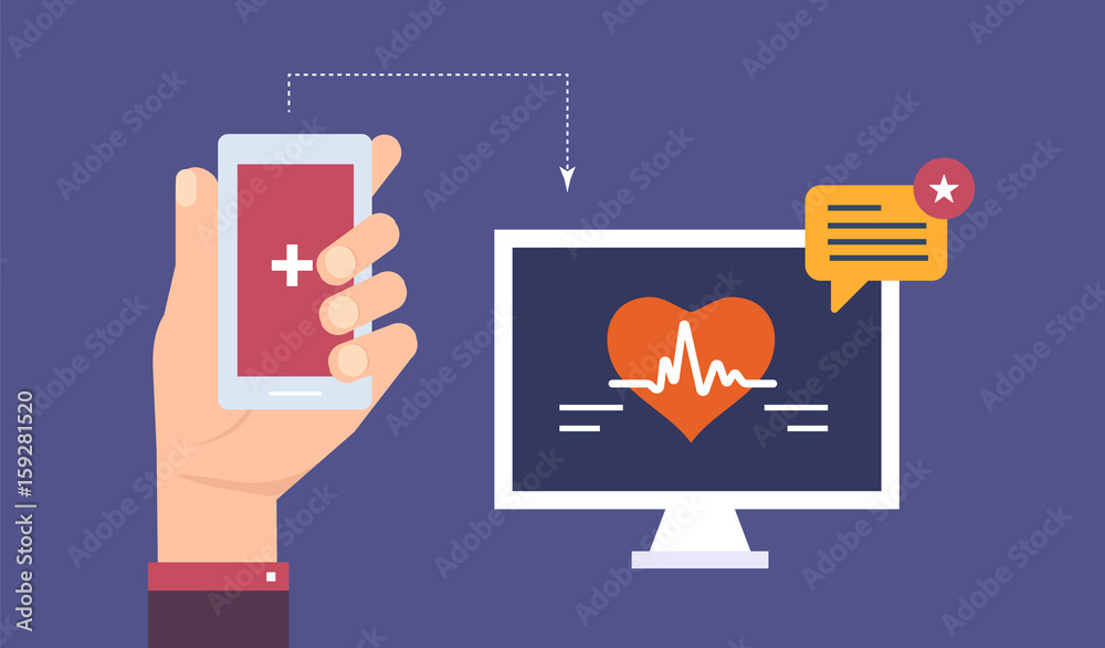 Heart rate indicator on mobile phone, activity, body pulse counter. Heart rate indicator on mobile phone, activity, body pulse counter.