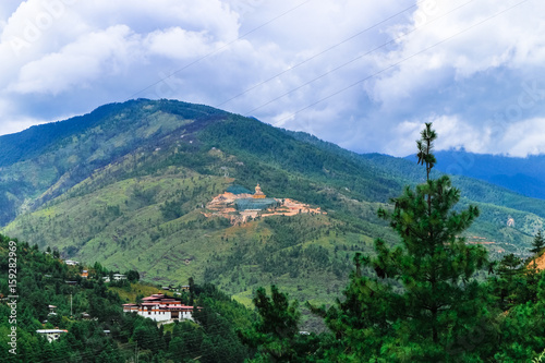 View of the Giant Buddha Dordenma statue from the city of Thimphu, Bhutan