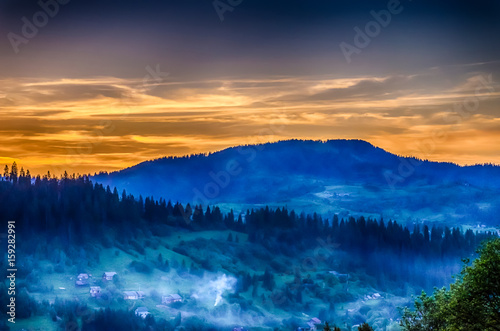 Background of Carpathian mountains landscape in Ukraine © thaarey1986