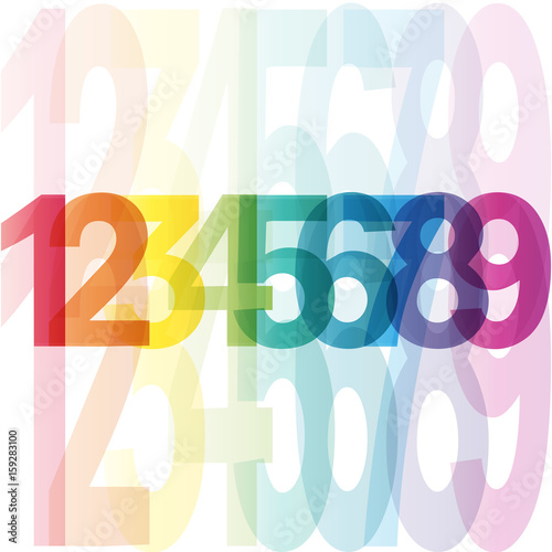 Abstract ordered numbers, vector background. Option and motivation concept