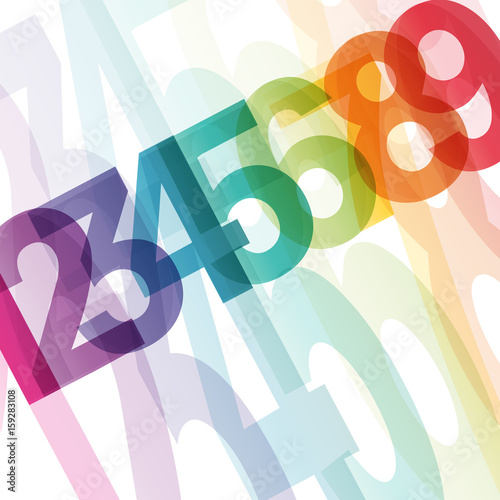 Abstract ordered numbers, vector background. Option and motivation concept