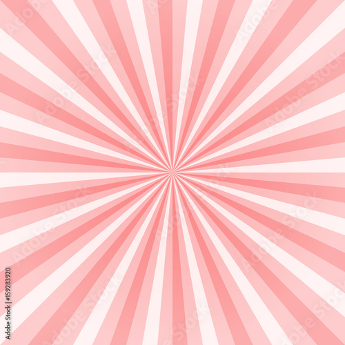 Sun rays, sunburst, light rays, sunbeam background abstract pink two tone and white colors summer season.