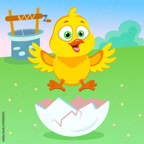 Funny yellow chicken.