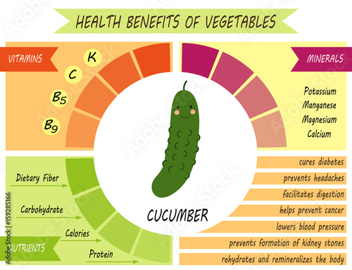Cute infographic page of Health Benefits of vegetables