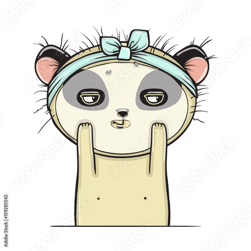 Panda gets a facial, isolated , Facial treatment