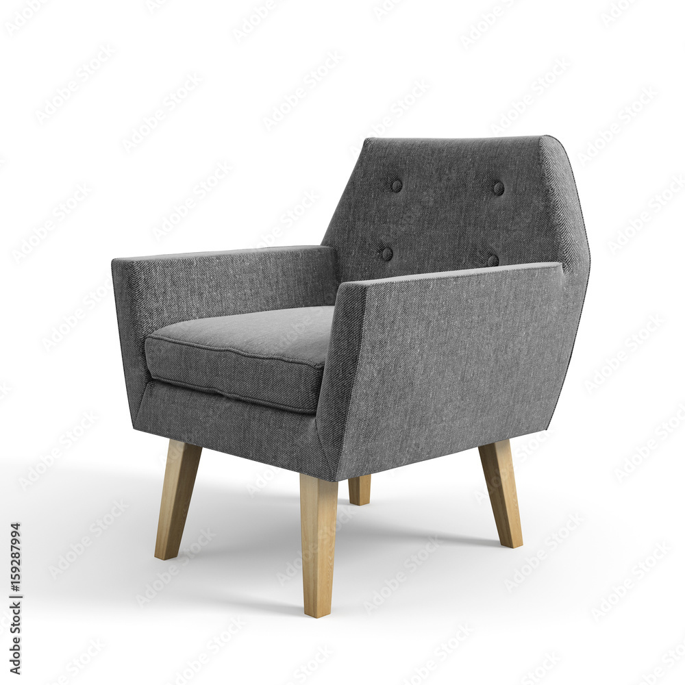 Armchair isolated on white background 3D rendering Armchair isolated on white background 3D rendering