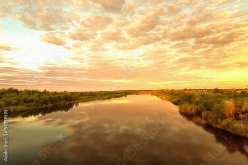 Fototapeta Naklejka Na Ścianę i Meble -  Dawn on the river