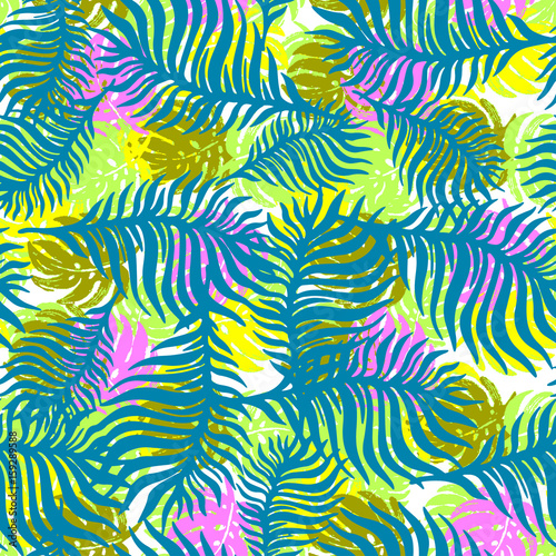 Fototapeta Naklejka Na Ścianę i Meble -  Exotic seamless tropical pattern.