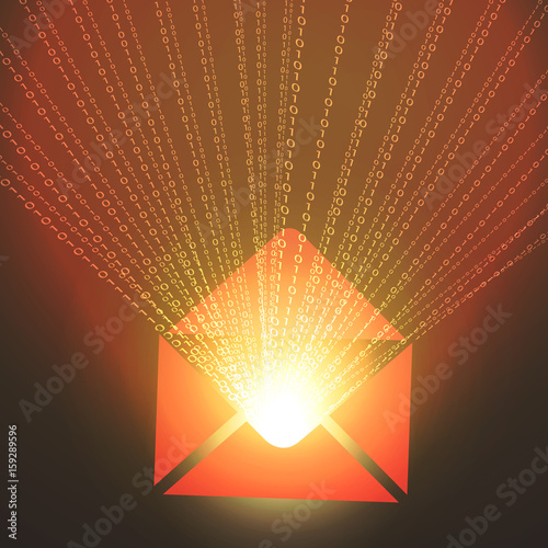 Dangerous Email Containing Malicious Code - Vector Illustration