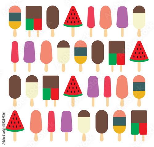 Ice cream flat vector icons