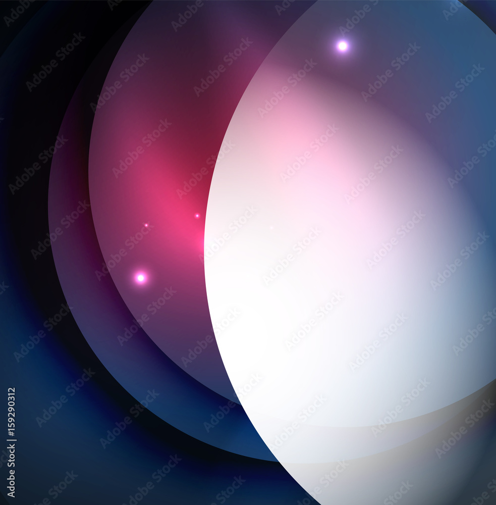 Overlapping circles on glowing abstract background Overlapping circles on glowing abstract background