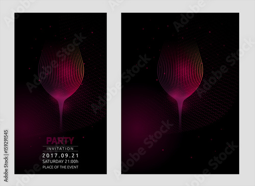 Design template with modern illustration of wine glass