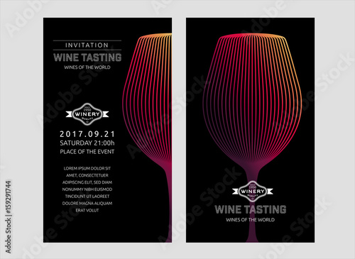 Design template with modern illustration of wine glass
