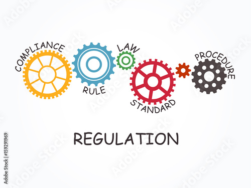 Regulation with gear concept. Vector illustration.