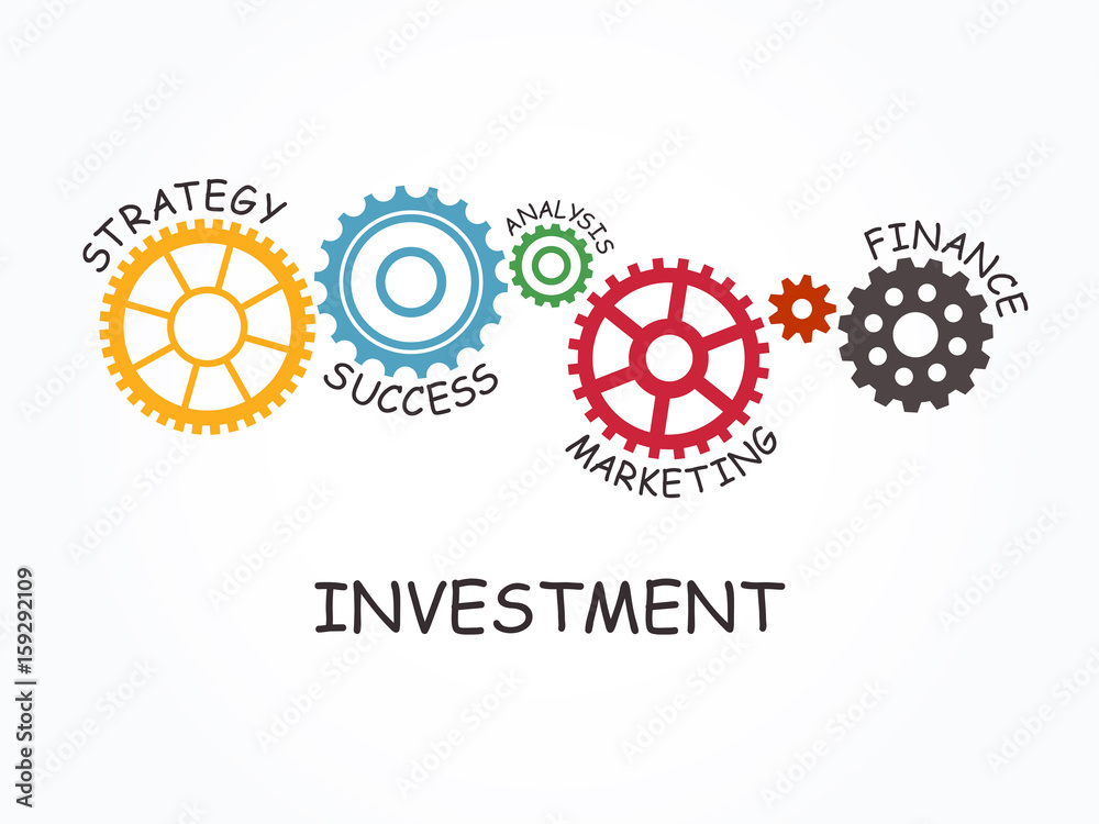 Investment with gear concept. Vector illustration. Investment with gear concept. Vector illustration.