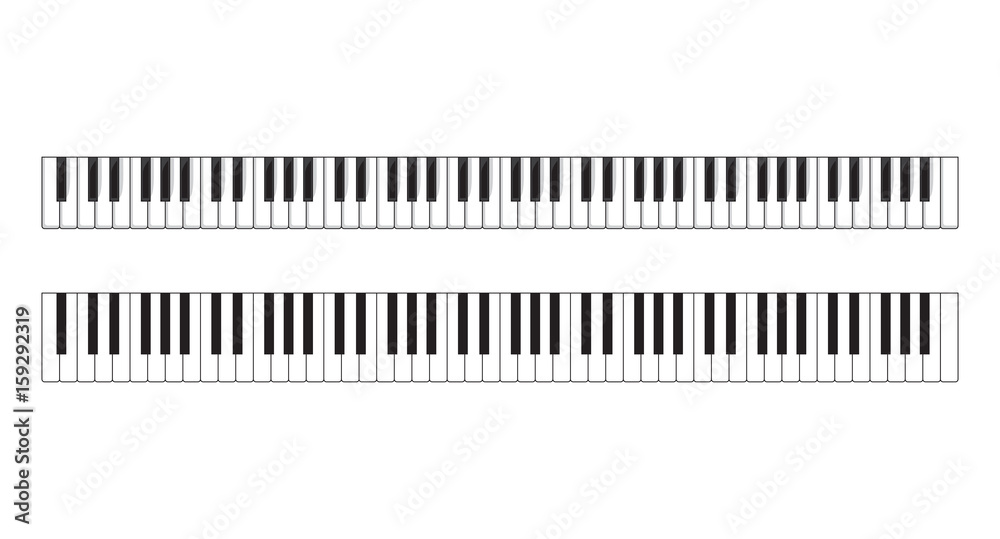 Piano keys vector - 88 piano keys Stock Vector | Adobe Stock