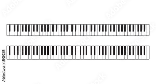 Piano keys vector - 88 piano keys