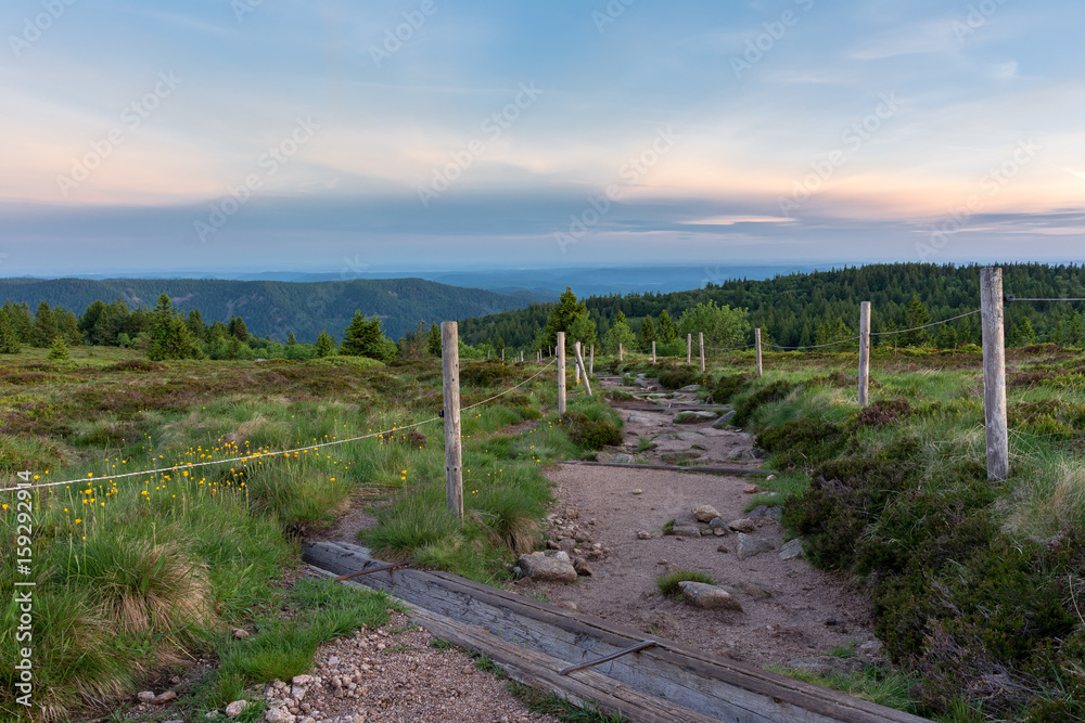 French countryside - Vosges. A hiking trail with breathtaking views over the Vosges.