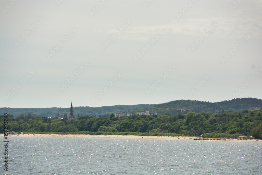 Sopot beach seen from the sea Sopot beach seen from the sea