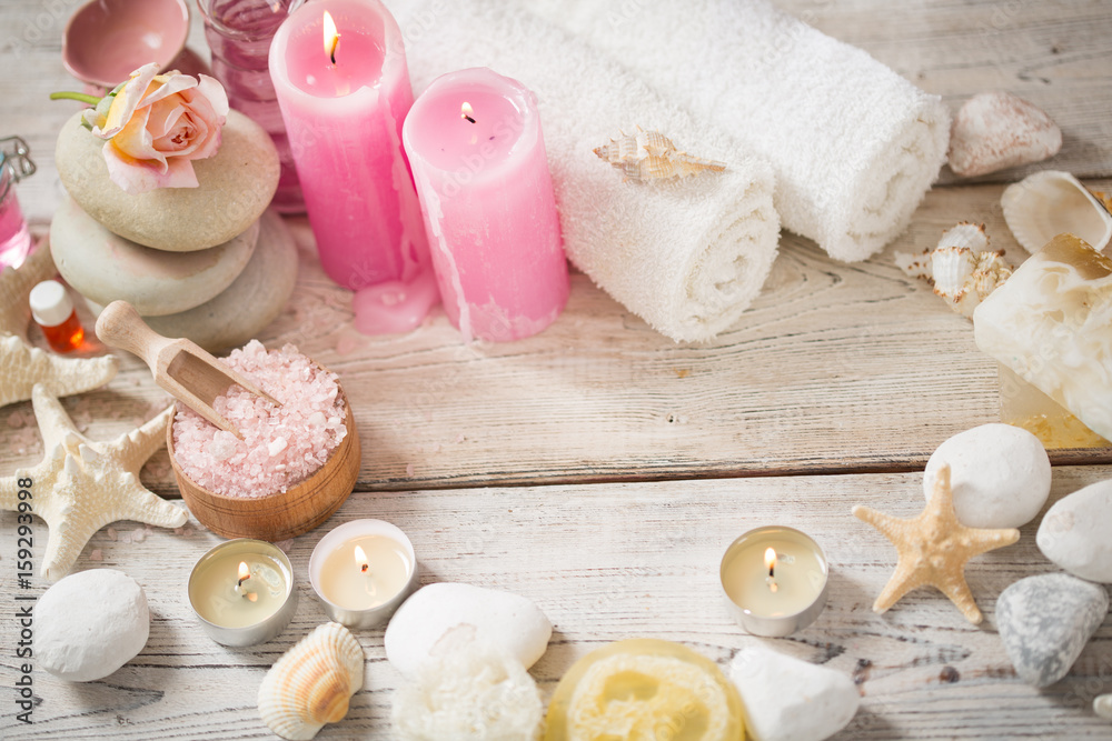 Beautiful composition of spa treatment