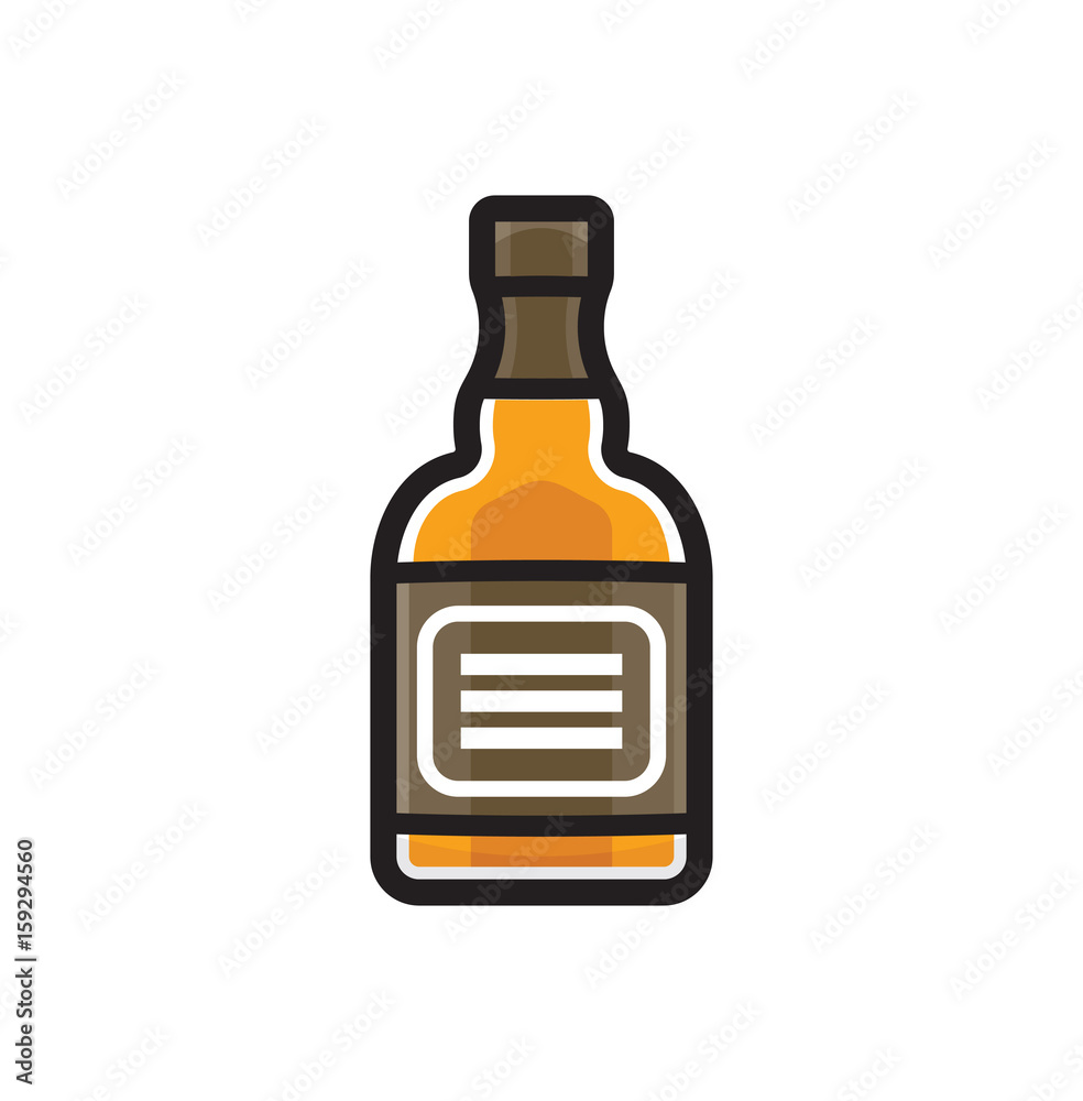Alcohol bottle - whiskey bottle vector icon