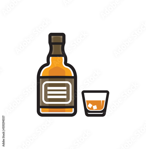 Alcohol bottle - whiskey bottle vector icon