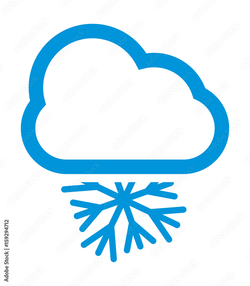 cloud with snowflake weather vector icon cloud with snowflake weather vector icon