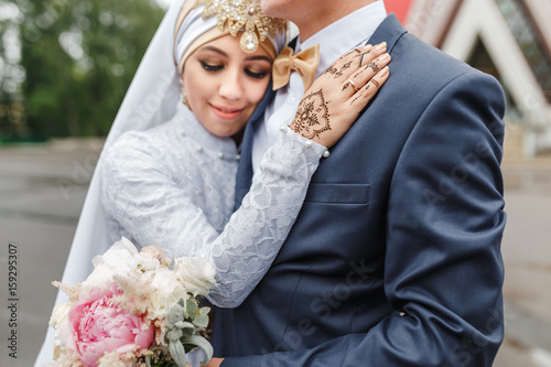 Canvas Print Nikah arabic Wedding Couple during the marriage ceremony