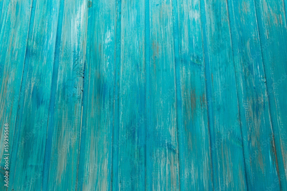 Bright blue wooden background, texture
