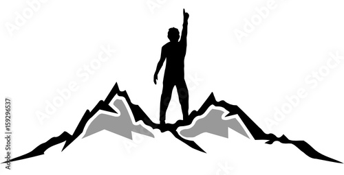 Silhouette Berge Wanderer