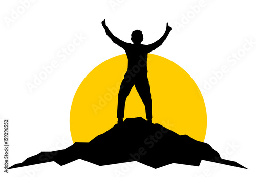 Silhouette Berge Wanderer