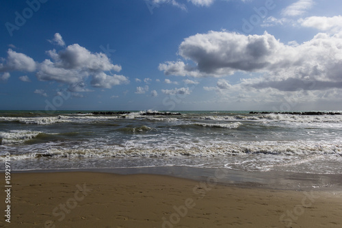 Beach with sea shaken-2