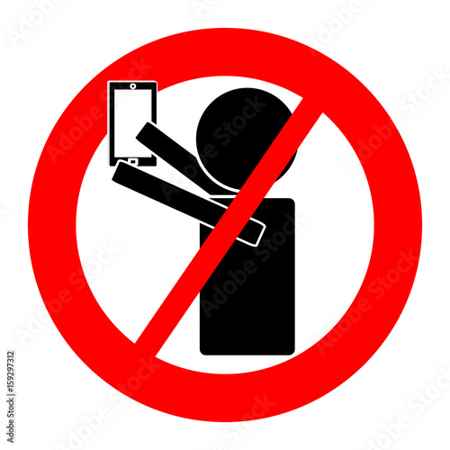 No selfie symbol isolated on white background