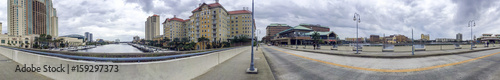 TAMPA, FL - FEBRUARY 2016: Tourists walk along city streets. Tampa is a major city of Florida