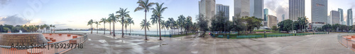 Panoramic view of Downtown Miami from city park, FL