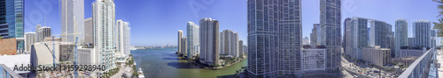 Panoramic view of Downtown Miami from building rooftop, FL