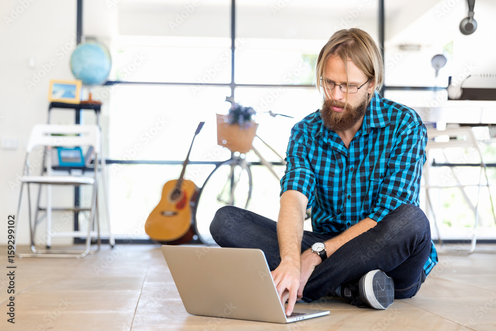 Young man working in office