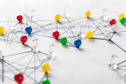 Network with pins photo