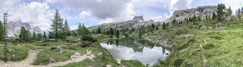 Panoramic view of lake and mountains, Italian Alps © jovannig