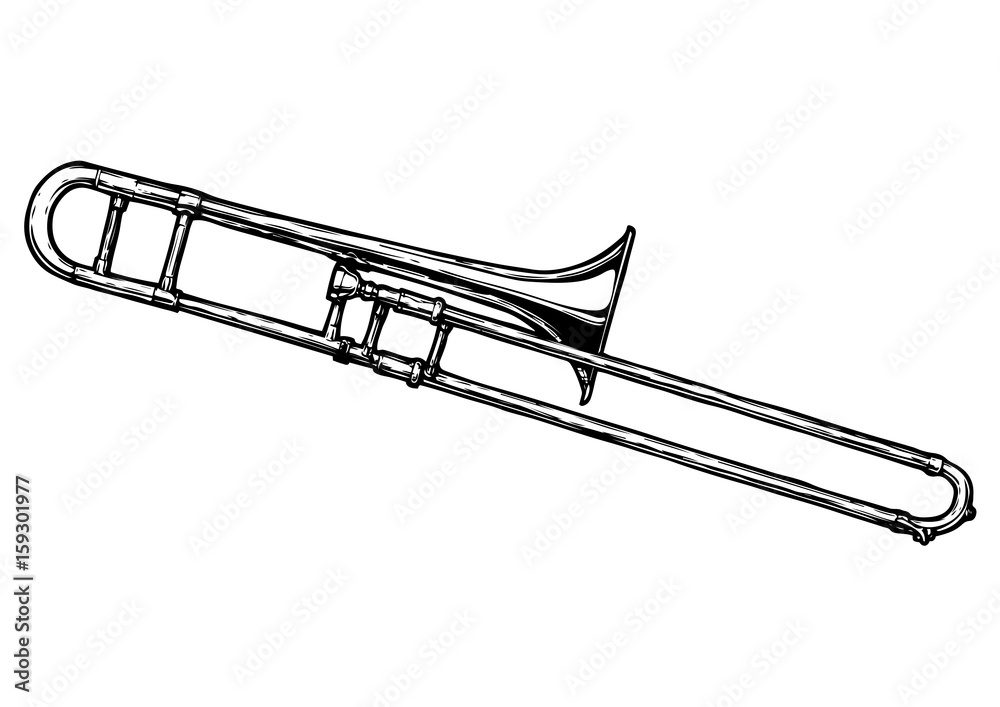 Obraz premium illustration of trombone