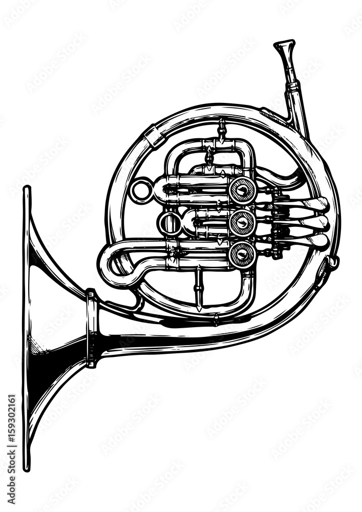 Obraz premium illustration of french horn