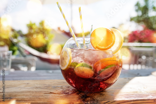 Sangria punch in summer photo