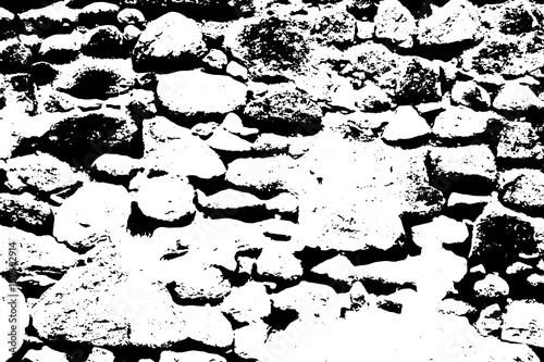Old stone wall vector texture. Medieval stone paving surface. Obsolete fortress wall.