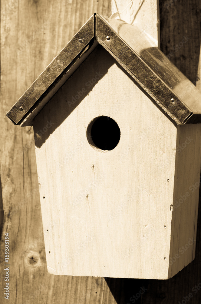 wooden birdhouse