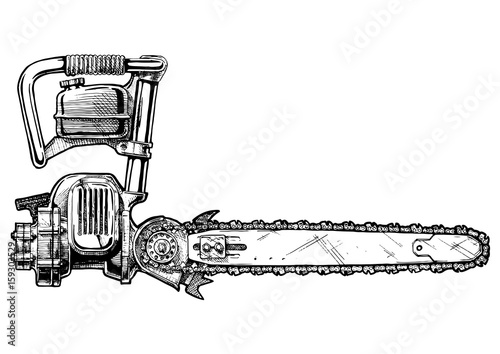 illustration of chainsaw