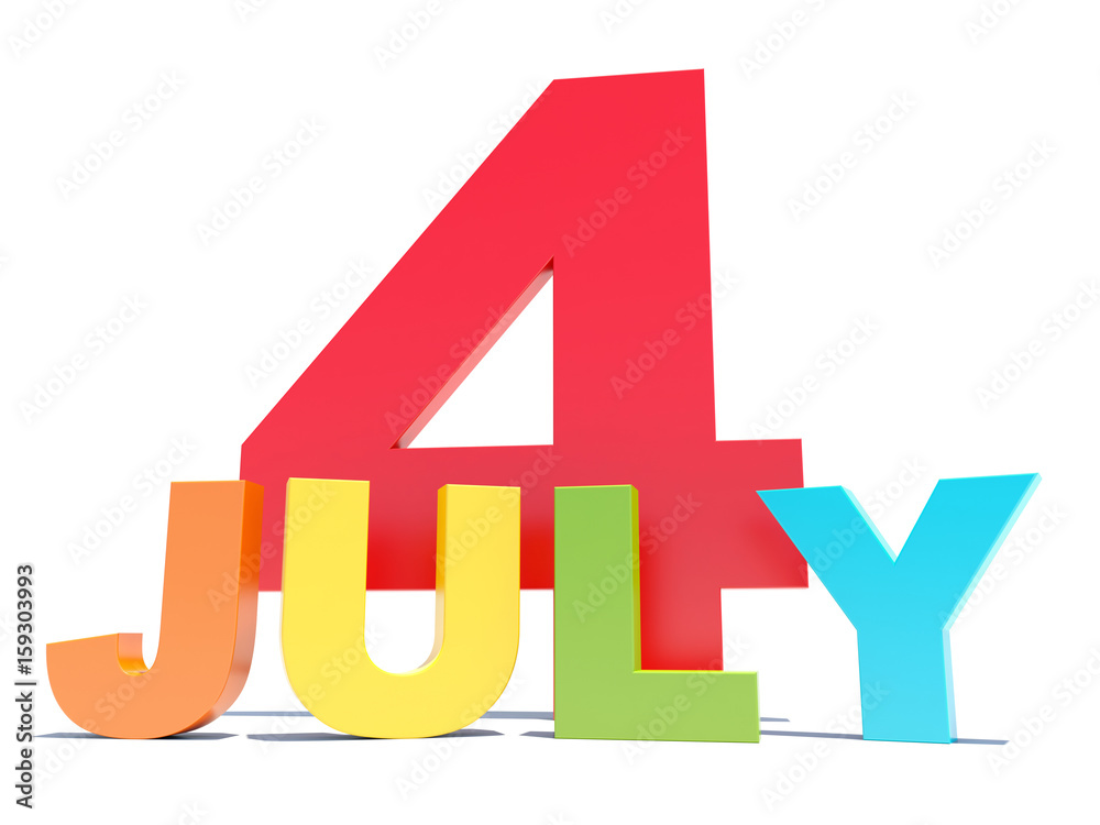 4th july colorful letters and white background 4th july colorful letters and white background