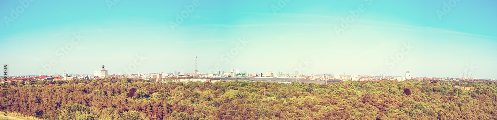 Berlin panorama with park in the front